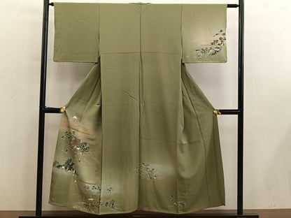 平和屋着物■訪問着　人物風景文　暈し染め　金彩　正絹　逸品　BAAY0786mz