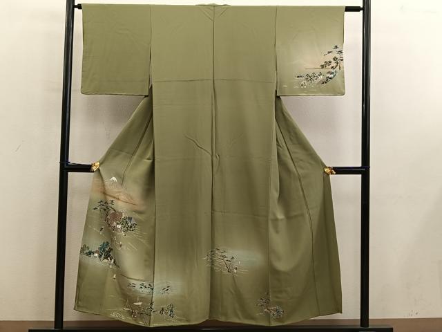 平和屋着物■訪問着　人物風景文　暈し染め　金彩　正絹　逸品　BAAY0786mz