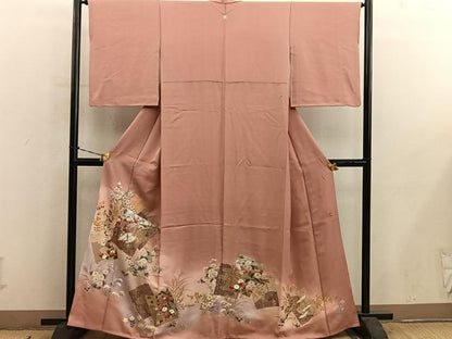 平和屋着物■豪華色留袖　作家物　色紙重ね群鶴花文　暈し染め　金彩　正絹　逸品　BAAY0789mz