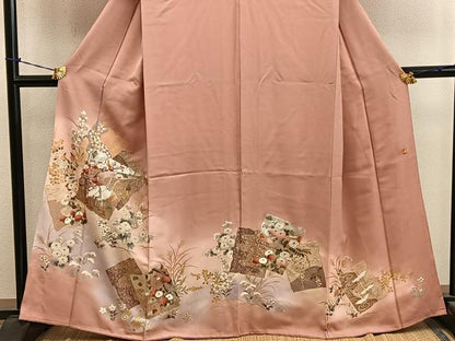 平和屋着物■豪華色留袖　作家物　色紙重ね群鶴花文　暈し染め　金彩　正絹　逸品　BAAY0789mz