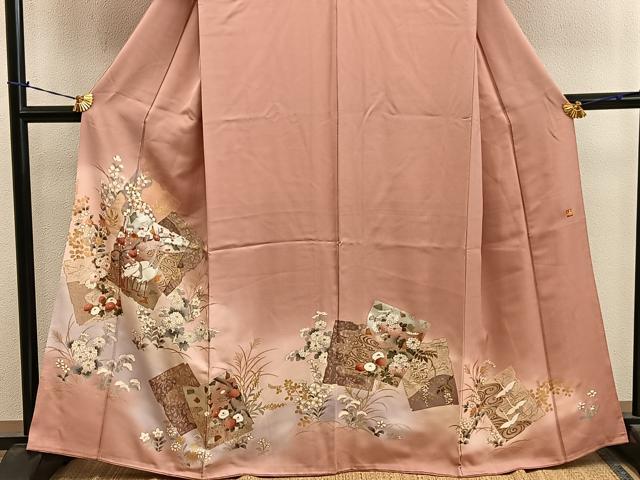 平和屋着物■豪華色留袖　作家物　色紙重ね群鶴花文　暈し染め　金彩　正絹　逸品　BAAY0789mz