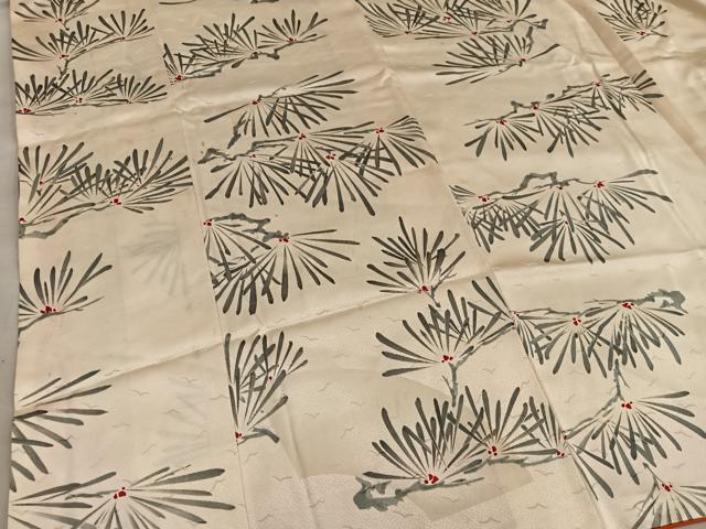 平和屋着物■上質な小紋　松葉文　正絹　逸品　BAAY0790mz