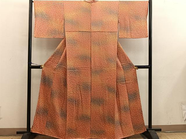平和屋着物■上質な小紋　総絞り　暈し染め　正絹　逸品　BAAY0794mz