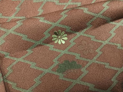 平和屋着物■訪問着　刺繍　松皮菱花文　正絹　逸品　BAAY0799mz