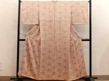 平和屋着物■上質な小紋　総絞り　幾何学文様　正絹　逸品　BAAY0800mz