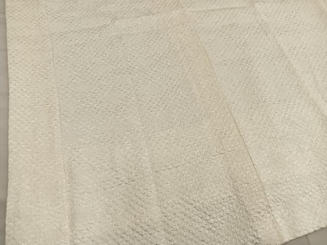 平和屋着物■長襦袢　袷　総絞り　白色　正絹　逸品　BAAY0805mz