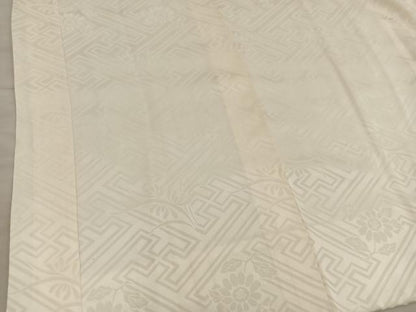 平和屋着物■長襦袢　袷　紗綾形花地紋　白色　正絹　逸品　BAAY0810mz