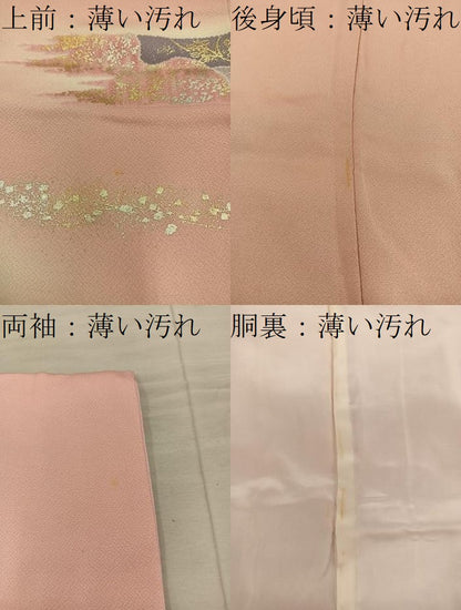 平和屋着物■豪華振袖　飛鶴花文　暈し染め　金銀彩　正絹　逸品　BAAY0815mz