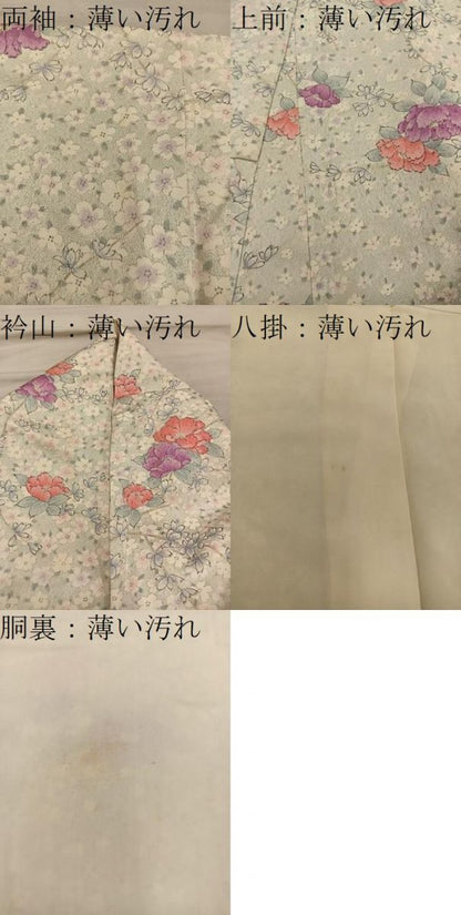 平和屋着物■上質な小紋　枝花文　正絹　逸品　BAAY0818mz