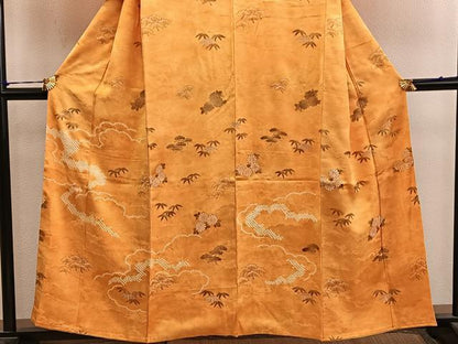 平和屋着物■訪問着　雲重ね菊花文　正絹　逸品　BAAY0827mz
