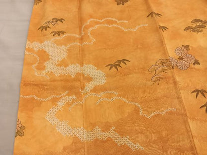 平和屋着物■訪問着　雲重ね菊花文　正絹　逸品　BAAY0827mz