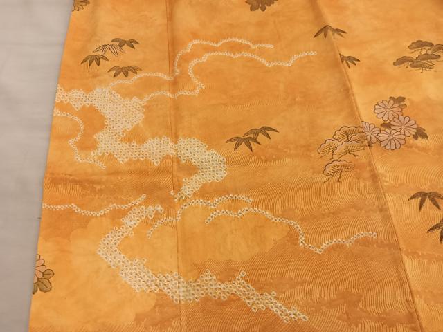 平和屋着物■訪問着　雲重ね菊花文　正絹　逸品　BAAY0827mz