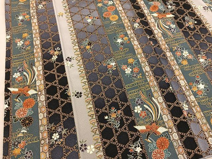 平和屋着物■上質な小紋　鳳凰花文　暈し染め　金彩　正絹　逸品　BAAY0829mz