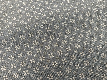 平和屋着物■上質な小紋　草花文　鬼しぼ縮緬　正絹　逸品　BAAY0841mz