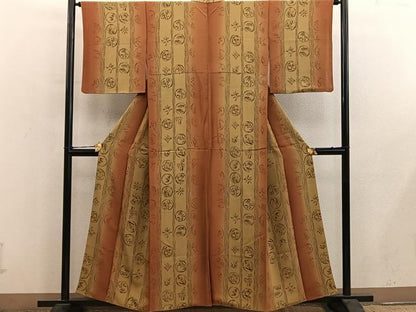 平和屋着物■上質な小紋　草花丸文　暈し染め　正絹　逸品　BAAY0845mz