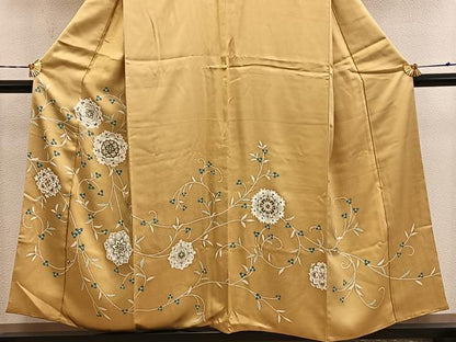 平和屋着物●訪問着　刺繍　花唐草文　金彩　正絹　逸品　BAAY0848mz