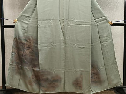 平和屋着物■訪問着　風景文　暈し染め　金彩　正絹　逸品　未使用　BAAY0849mz