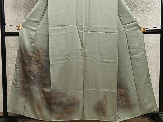 平和屋着物■訪問着　風景文　暈し染め　金彩　正絹　逸品　未使用　BAAY0849mz