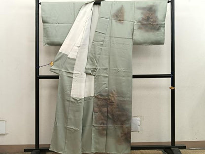 平和屋着物■訪問着　風景文　暈し染め　金彩　正絹　逸品　未使用　BAAY0849mz