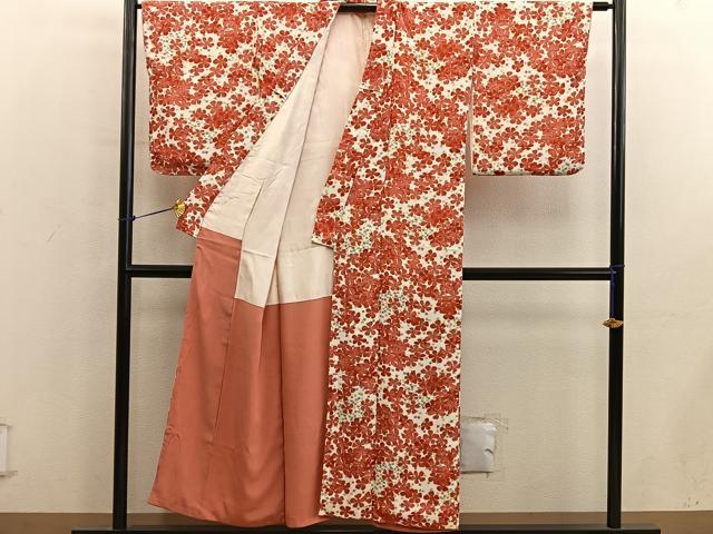 平和屋着物■上質な小紋　草花文　正絹　逸品　BAAY0859mz
