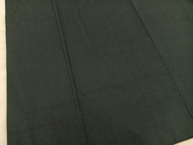 平和屋着物■男性　紬　黒緑色　正絹　逸品　BAAY0860mz