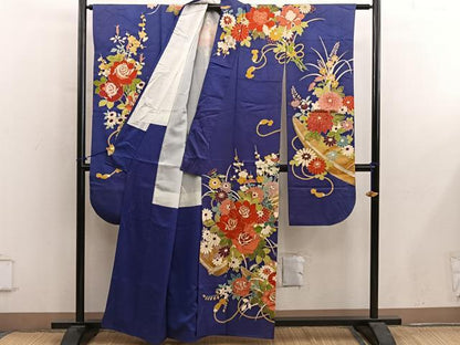 平和屋着物■豪華振袖　駒刺繍　薔薇　船　金彩　正絹　逸品　BAAY0861mz