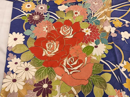平和屋着物■豪華振袖　駒刺繍　薔薇　船　金彩　正絹　逸品　BAAY0861mz