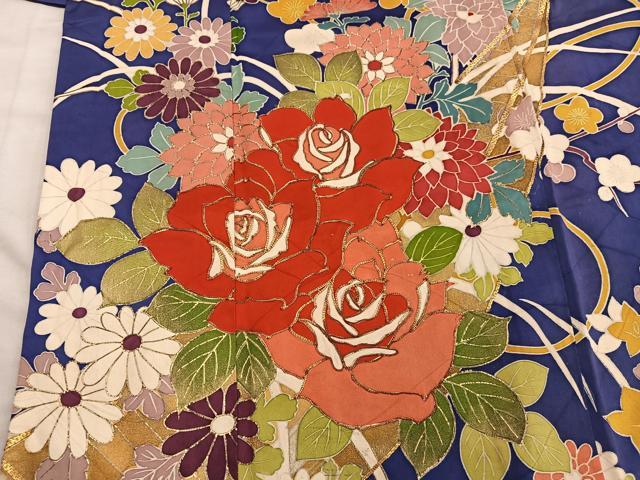 平和屋着物■豪華振袖　駒刺繍　薔薇　船　金彩　正絹　逸品　BAAY0861mz