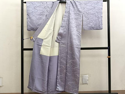 平和屋着物■上質な色無地　雲重ね地紋　霞色　正絹　逸品　未使用　BAAY0862mz