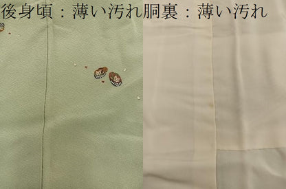平和屋着物■上質な小紋　扇面花文　金彩　正絹　逸品　BAAY0863mz