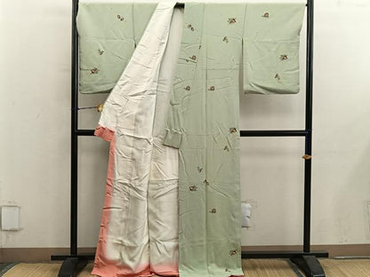 平和屋着物■上質な小紋　扇面花文　金彩　正絹　逸品　BAAY0863mz
