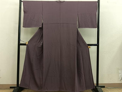 平和屋着物■上質な色無地　黒鳶色　正絹　逸品　BAAY0865mz