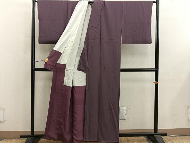 平和屋着物■上質な色無地　黒鳶色　正絹　逸品　BAAY0865mz