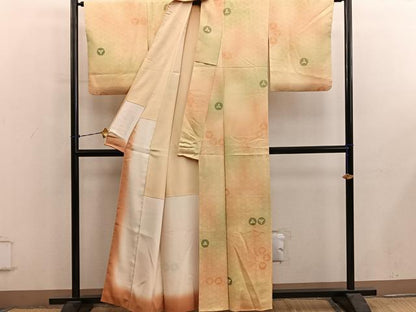 平和屋着物●上質な小紋　草花文　地紋起こし　正絹　逸品　BAAY0869mz