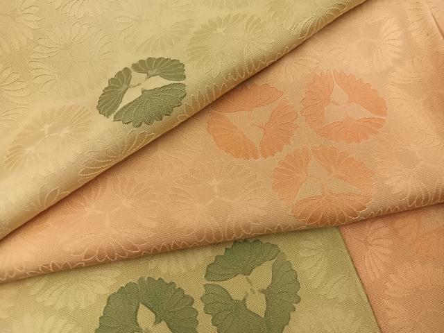 平和屋着物●上質な小紋　草花文　地紋起こし　正絹　逸品　BAAY0869mz