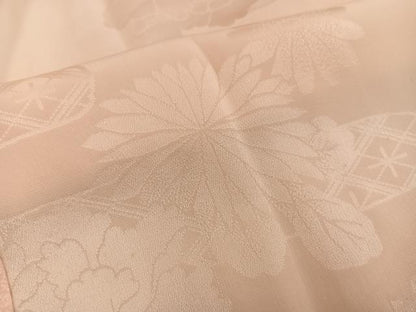平和屋着物■長襦袢　袷　　菊花地紋　暈し染め　半衿刺繍　正絹　逸品　BAAY0871mz