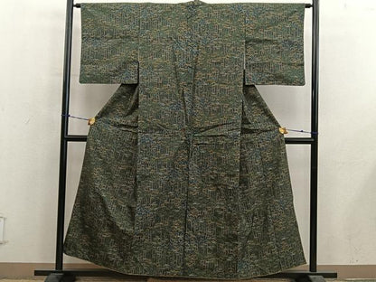 平和屋着物■本場大島紬　7マルキ　笹竹文　正絹　逸品　BAAY0872mz