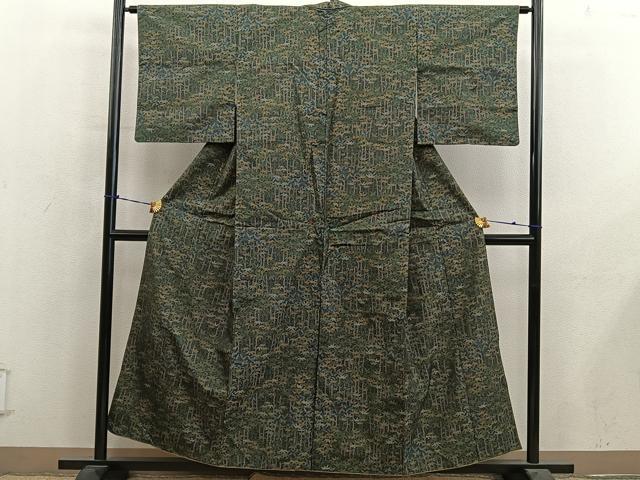 平和屋着物■本場大島紬　7マルキ　笹竹文　正絹　逸品　BAAY0872mz