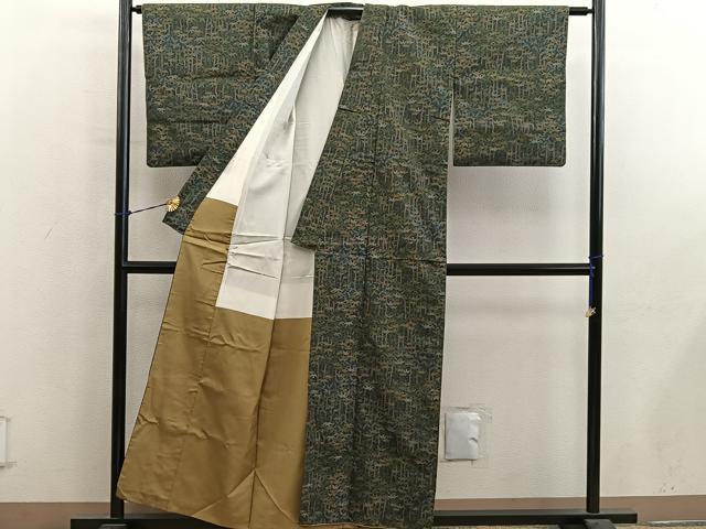 平和屋着物■本場大島紬　7マルキ　笹竹文　正絹　逸品　BAAY0872mz