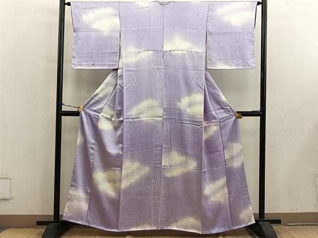 平和屋着物■上質な小紋　雲重ね文　暈し染め　正絹　逸品　BAAY0875mz