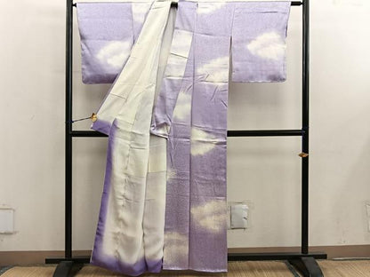 平和屋着物■上質な小紋　雲重ね文　暈し染め　正絹　逸品　BAAY0875mz