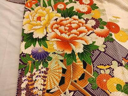 平和屋着物■豪華振袖　駒刺繍　花車文　金彩　正絹　逸品　BAAY0877mz