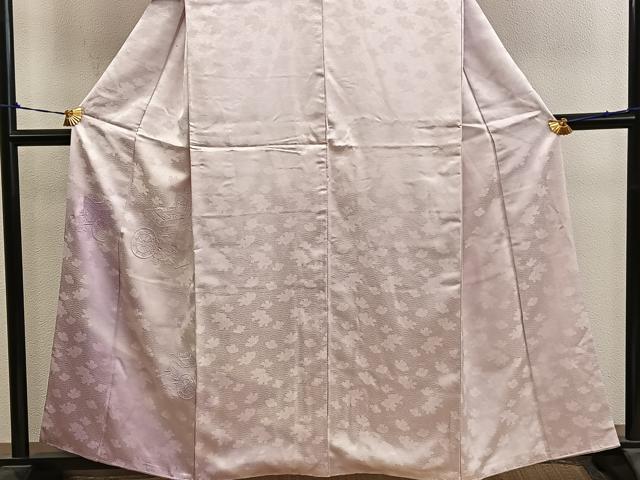 平和屋着物■訪問着　刺繍　御所車花地紋　暈し染め　正絹　逸品　BAAY0878mz