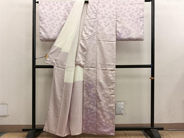 平和屋着物■訪問着　刺繍　御所車花地紋　暈し染め　正絹　逸品　BAAY0878mz