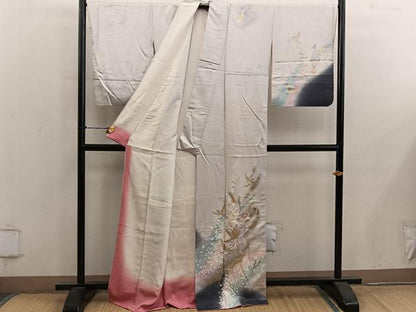 平和屋着物■訪問着　花鳥文　暈し染め　金銀彩　鈴乃屋扱い　正絹　逸品　BAAY0881mz