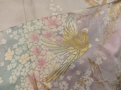 平和屋着物■訪問着　花鳥文　暈し染め　金銀彩　鈴乃屋扱い　正絹　逸品　BAAY0881mz
