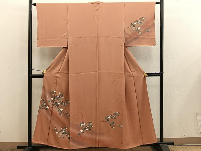 平和屋着物■訪問着　枝花文　暈し染め　金彩　正絹　逸品　BAAY0883mz