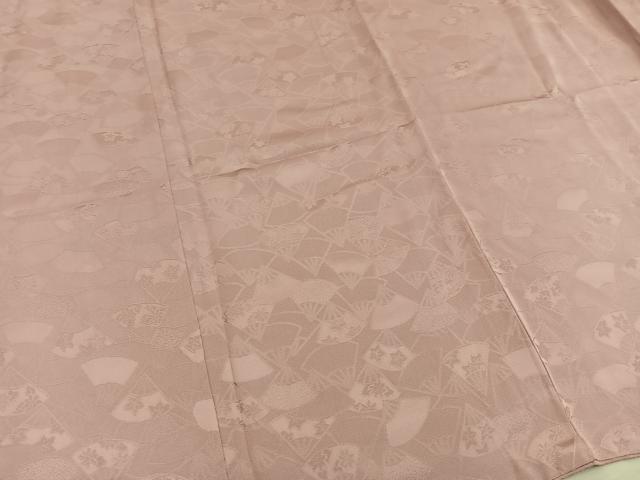平和屋着物■上質な色無地　扇面花地紋　宍色　正絹　逸品　BAAY0884mz
