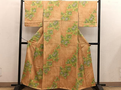 平和屋着物■上質な小紋　草花文　正絹　逸品　BAAY0885mz