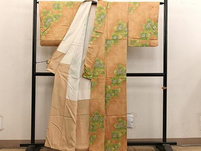 平和屋着物■上質な小紋　草花文　正絹　逸品　BAAY0885mz